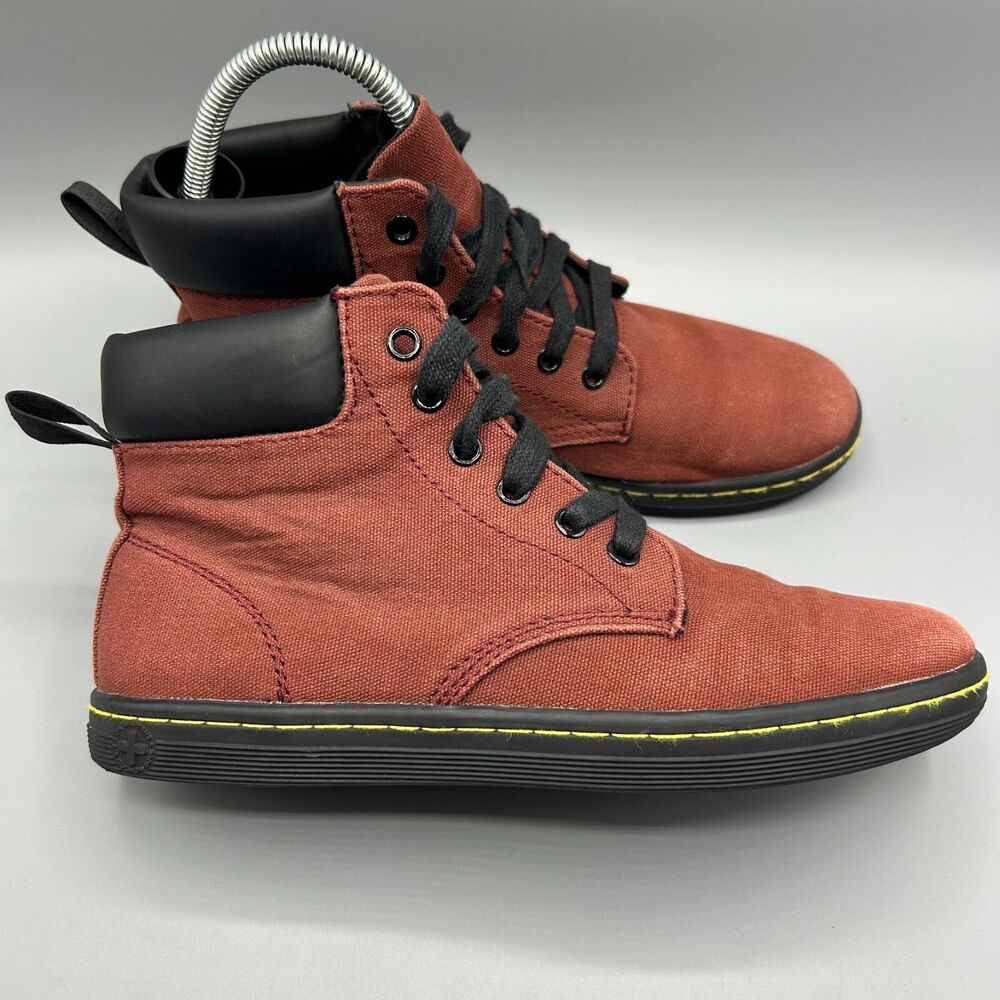 Dr. Martens Maelly Red Canvas Boots Womens Size 8